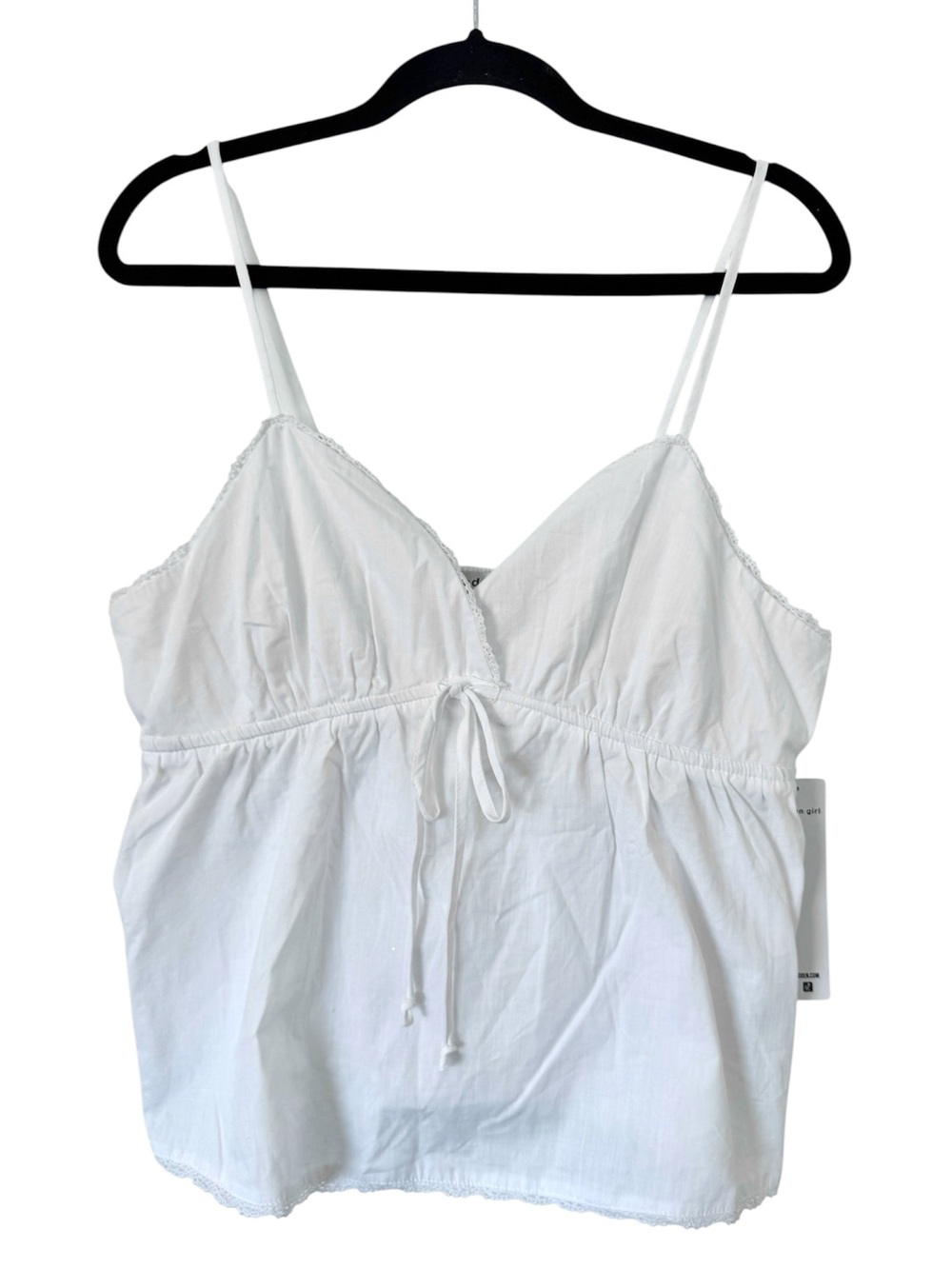 💃 Madden Girl White Cotton Babydoll Tank, Size XL - NWT
